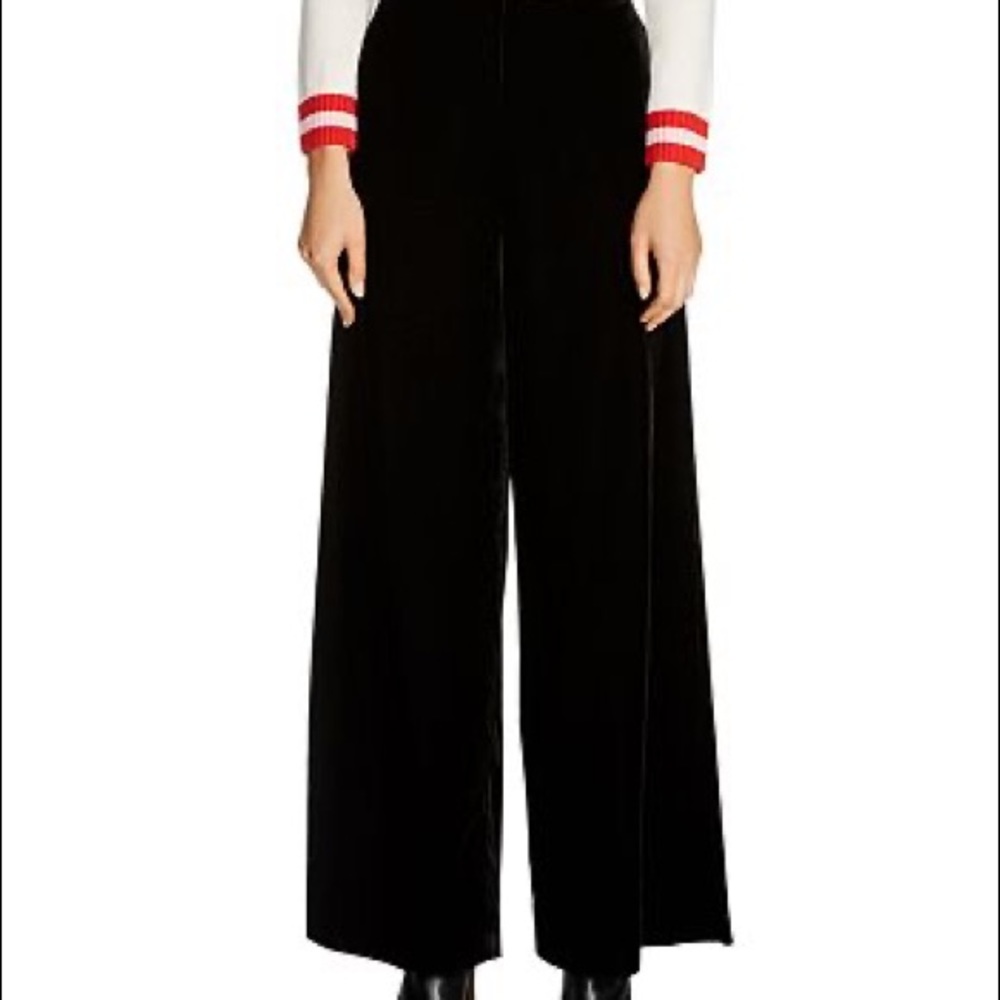 Maje Prali Wide-Leg Velvet Pants Size 36